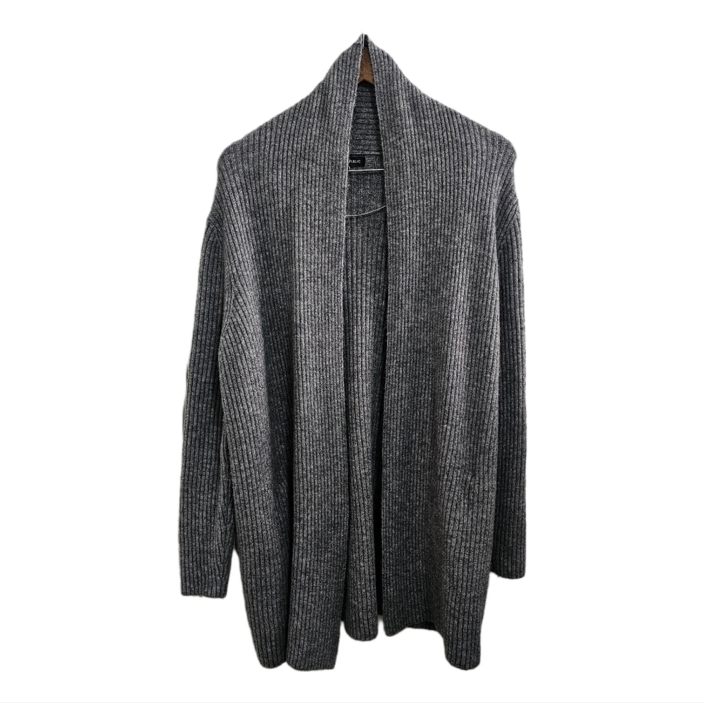 Banana Republic grey merino wool blend open cardigan size large petite